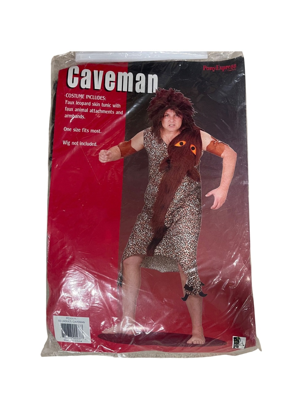 Pony Express Caveman Costume Mens One Size Fits Most Prehistoric Man Neanderthal